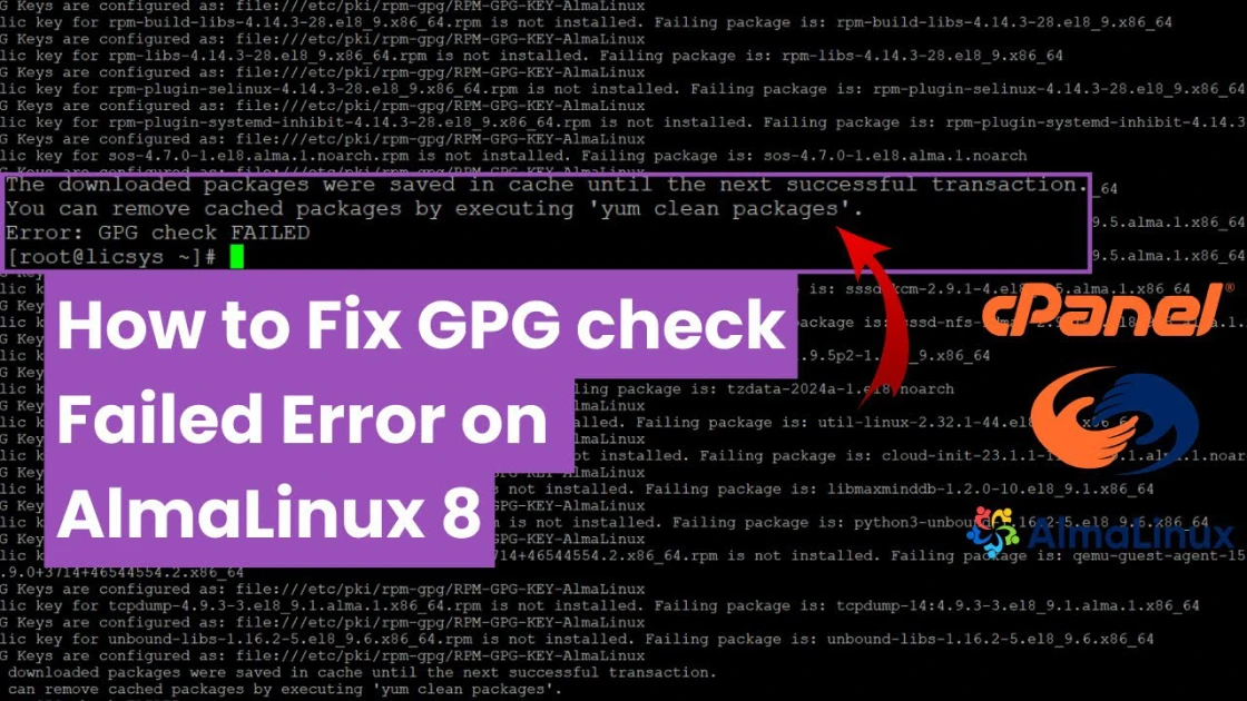 Sửa lỗi  GPG check FAILED trên AlmaLinux 8